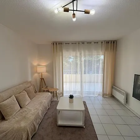 דירה T2 Lumineux 4 Pers, Pisc,plag 2min, Park Priv,wifi *